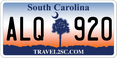 SC license plate ALQ920