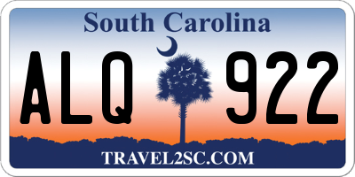 SC license plate ALQ922