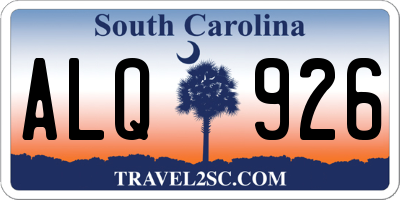 SC license plate ALQ926