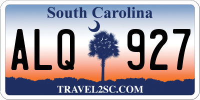 SC license plate ALQ927