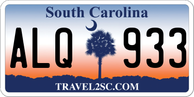 SC license plate ALQ933