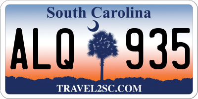 SC license plate ALQ935
