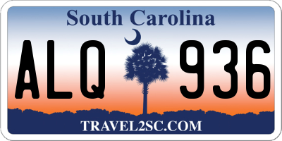 SC license plate ALQ936