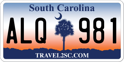 SC license plate ALQ981