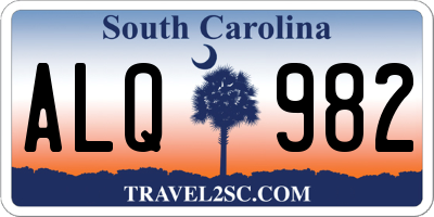 SC license plate ALQ982