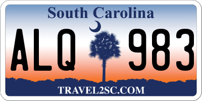 SC license plate ALQ983