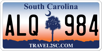 SC license plate ALQ984