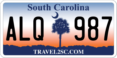 SC license plate ALQ987