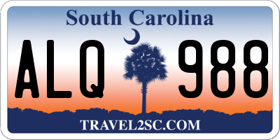 SC license plate ALQ988