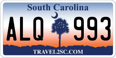 SC license plate ALQ993