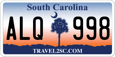 SC license plate ALQ998