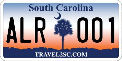 SC license plate ALR001