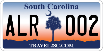 SC license plate ALR002