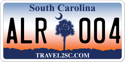 SC license plate ALR004