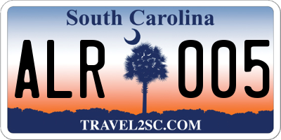 SC license plate ALR005