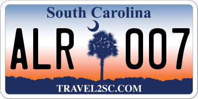 SC license plate ALR007
