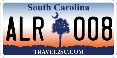 SC license plate ALR008