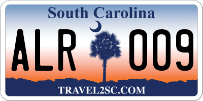 SC license plate ALR009