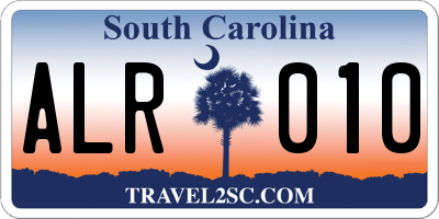 SC license plate ALR010