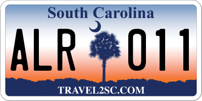 SC license plate ALR011