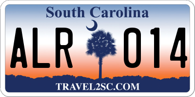 SC license plate ALR014