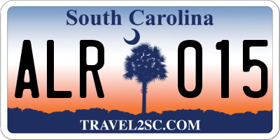SC license plate ALR015