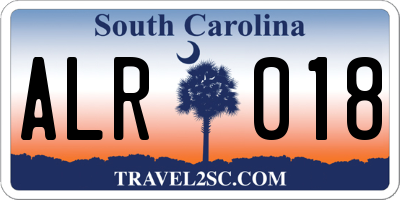 SC license plate ALR018