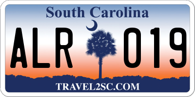 SC license plate ALR019
