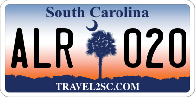 SC license plate ALR020