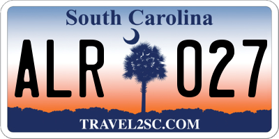 SC license plate ALR027