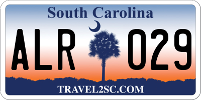 SC license plate ALR029
