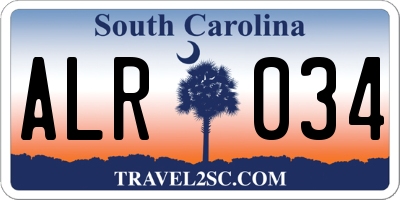 SC license plate ALR034