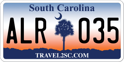 SC license plate ALR035