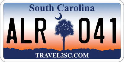 SC license plate ALR041