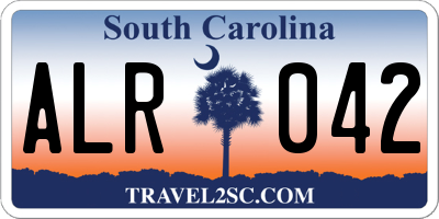 SC license plate ALR042