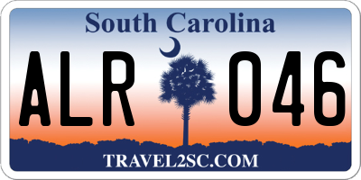 SC license plate ALR046