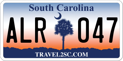 SC license plate ALR047