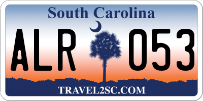 SC license plate ALR053