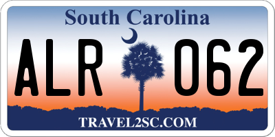 SC license plate ALR062