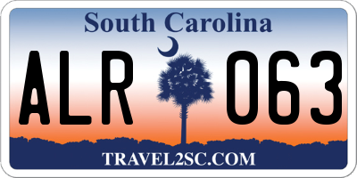 SC license plate ALR063