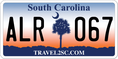 SC license plate ALR067