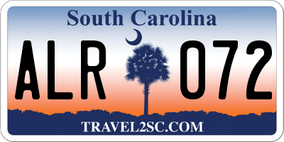 SC license plate ALR072