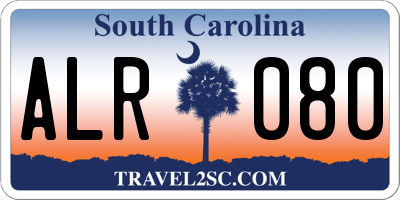 SC license plate ALR080