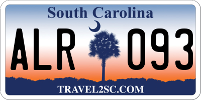 SC license plate ALR093