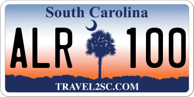 SC license plate ALR100