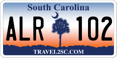 SC license plate ALR102