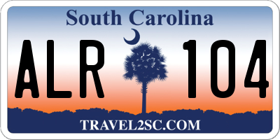 SC license plate ALR104