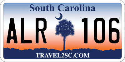 SC license plate ALR106