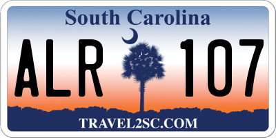 SC license plate ALR107