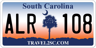 SC license plate ALR108